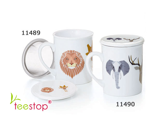 Tee Sieb Becher Alfi (Elefant, Antilope) und Edelstahlsieb von cha cult