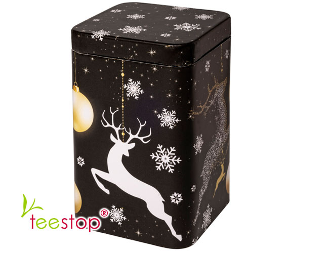 Weihnachtsdose Deer Black Gold mit Steckdeckel 100g