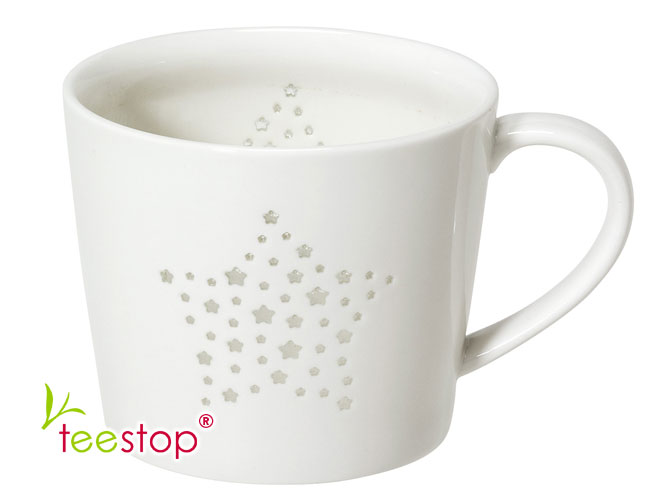 Porzellan Becher Shiny Star mit transparentem Design