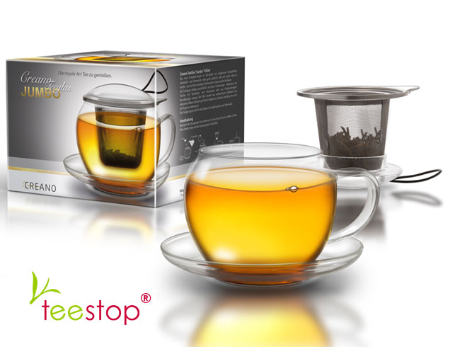 Jumbo Teeglas 450ml Set von creano im Geschenkkarton