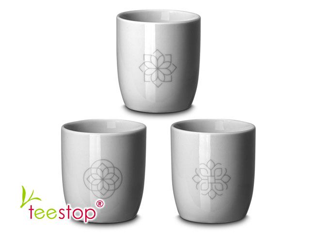 Becher Set Achtsamkeit&Tee aus Porzellan mit Mandala Motiven