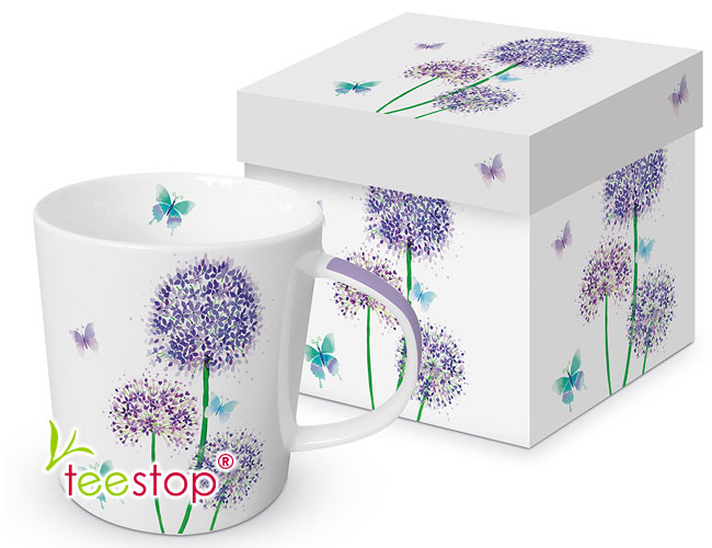 Becher Allium aus Porzellan in Geschenkbox verpackt